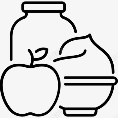 苹果酱添加剂食品图标图标