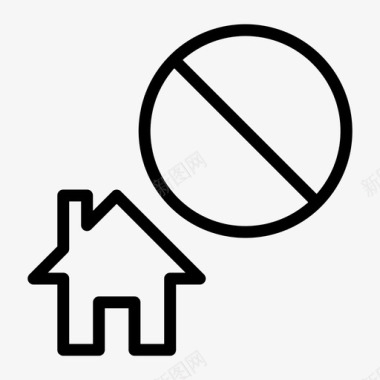 封锁房屋拒绝回家图标图标