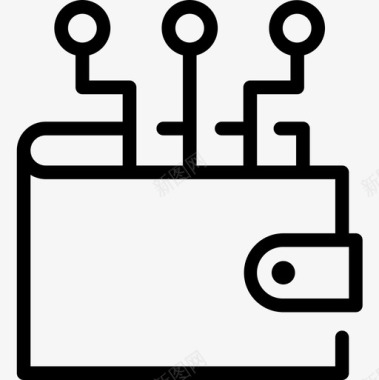 互联网区块链钱包区块链23线性图标图标