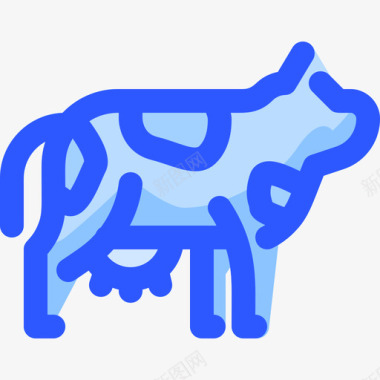 牛野生动物8蓝色图标图标
