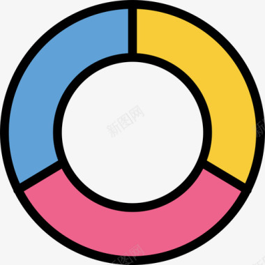 灌饼饼图图表和图表4线性颜色图标图标