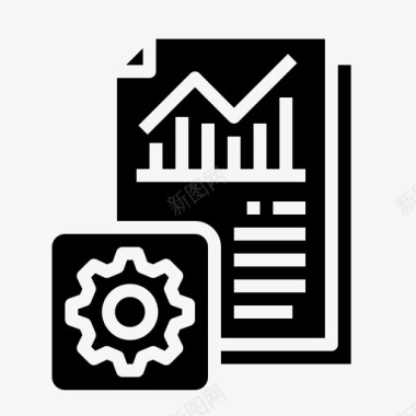 矢量数据分析图标报告数据分析18填充图标图标