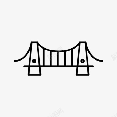 桥梁建筑河流图标图标