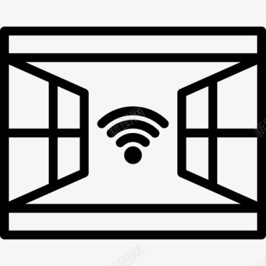 白色窗户窗户智能家居59线性图标图标