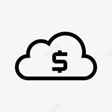 服务器云数据库美元图标图标