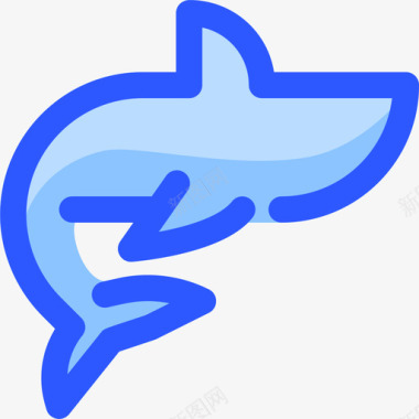 鲨鱼野生动物8蓝色图标图标