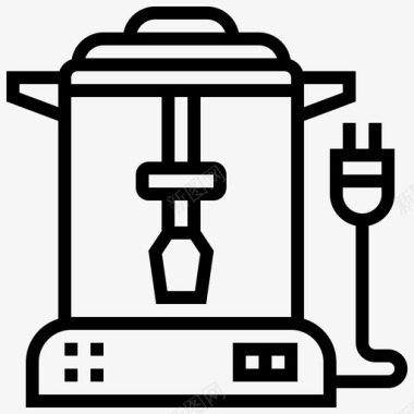 矢量搅拌机渗滤器饮料咖啡图标图标