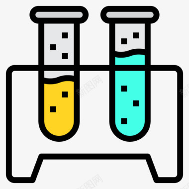 mc35试管化学35线性颜色图标图标