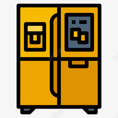 冰箱画册设计冰箱烹饪103线性颜色图标图标