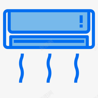 空调夏季114蓝色图标图标