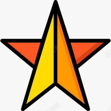 星星折纸2线性颜色图标图标