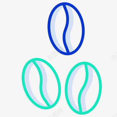 袋装咖啡豆咖啡豆咖啡图标3轮廓颜色图标
