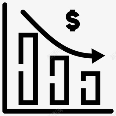 下降矢量投资夏普销售下降图标图标
