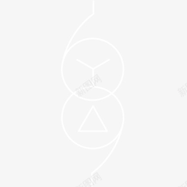 双绕组自耦变压器（星形-三角形连接）图标