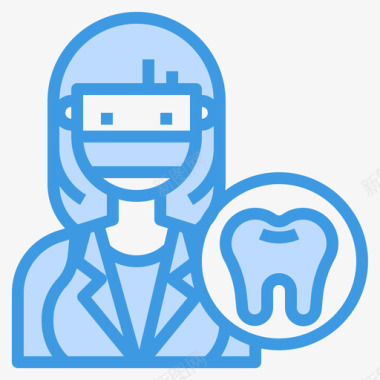 生活方式牙医生活方式化身2蓝色图标图标