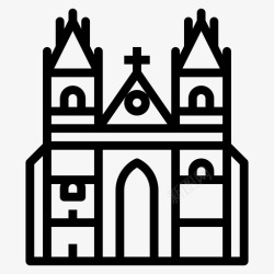 布拉格地标布拉格建筑教堂图标高清图片