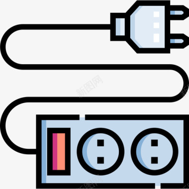 充电站插头插头电工工具和元件10线颜色图标图标