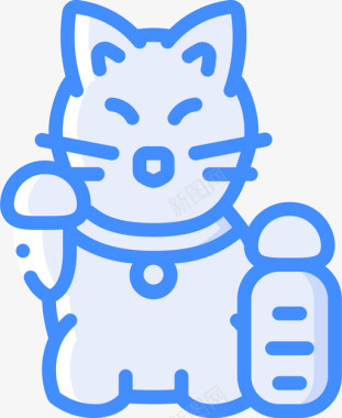 幸运猫日本61蓝色图标图标