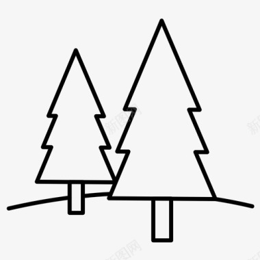 圣诞树装饰山图标图标