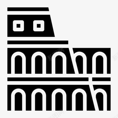 古罗马斗兽场古色古香建筑图标图标