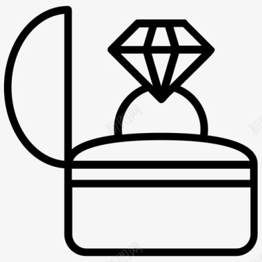 钻戒钻石礼物订婚戒指图标图标