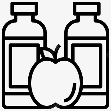 苹果汁瓶装减肥图标图标