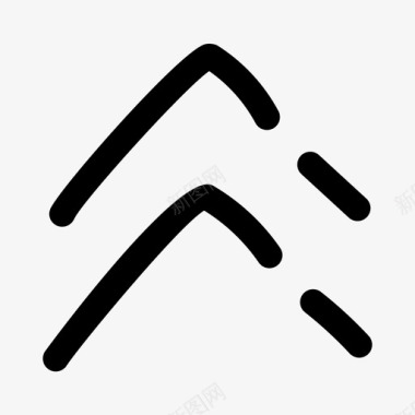 形壮箭头V形方向图标图标