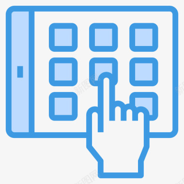 平板电脑教育和学习15蓝色图标图标