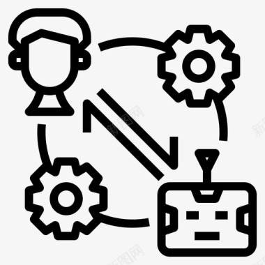 智能人工同步人工智能计算机图标图标