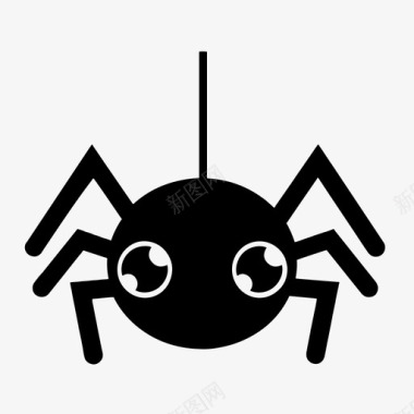 情侣的动物黑蜘蛛动物可爱图标图标