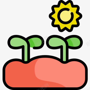农业设计种植植物农业19线状颜色图标图标