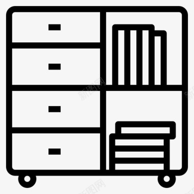 线性装饰文件柜家具装饰8线性图标图标
