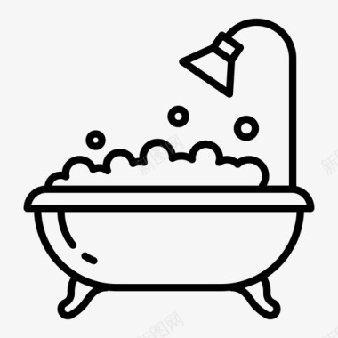 言语泡泡浴缸浴室洗澡时间图标图标