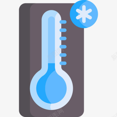 礼物冬季温度计冬季91扁平图标图标