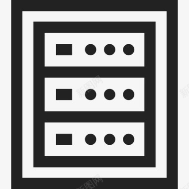 服务器机架数据库和服务器15线性图标图标