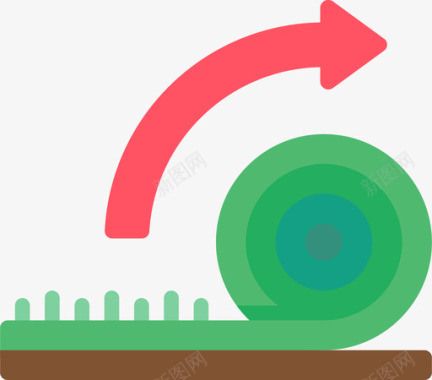 草皮地面保持2平坦图标图标