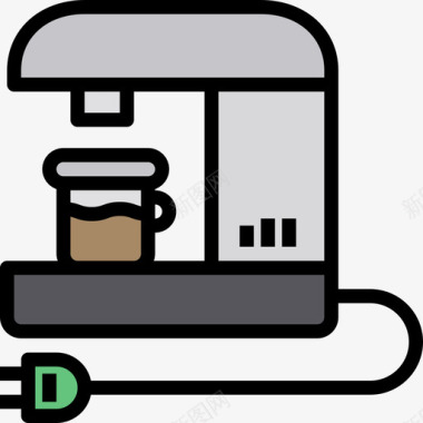 咖啡4咖啡家用电器4线性颜色图标图标