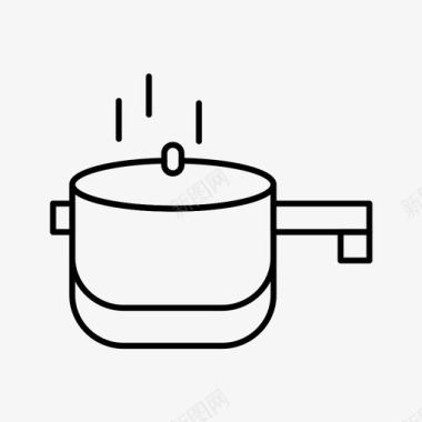 锅炉压力压力锅烹饪食物图标图标