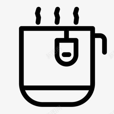 平底锅茶咖啡冰块图标图标