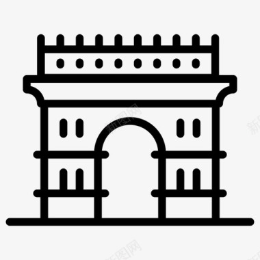 凯旋门法国地标历史纪念碑图标图标