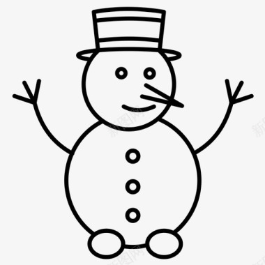 冬天的雪人雪人圣诞节冬天图标图标
