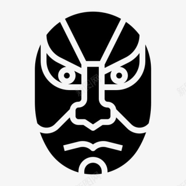 歌舞伎面具表演戏剧图标图标