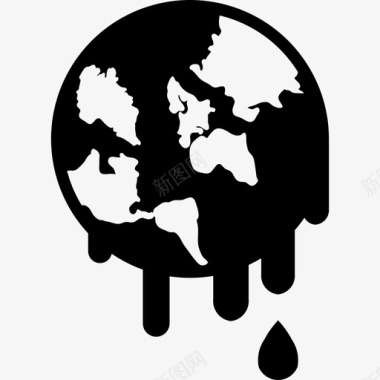 地球融化全球变暖污染图标图标