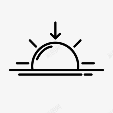 矢量日落日落预报天空图标图标