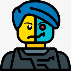 lego标志半机械人LegoAvatars5线性颜色图标高清图片