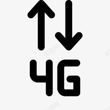 4G全网通4g电话和手机2线性颜色图标图标