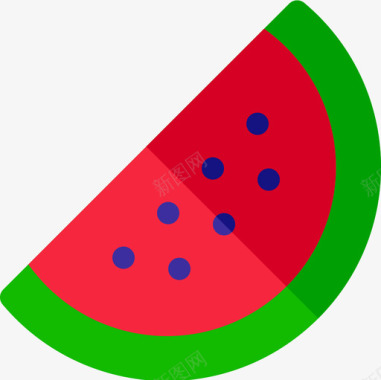 烤肉烤串西瓜烤肉36扁平图标图标