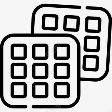 华夫饼华夫饼快餐69直系图标图标