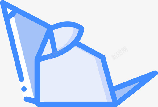 老鼠折纸蓝色图标图标