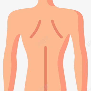 黑白人体背部人体6扁平图标图标